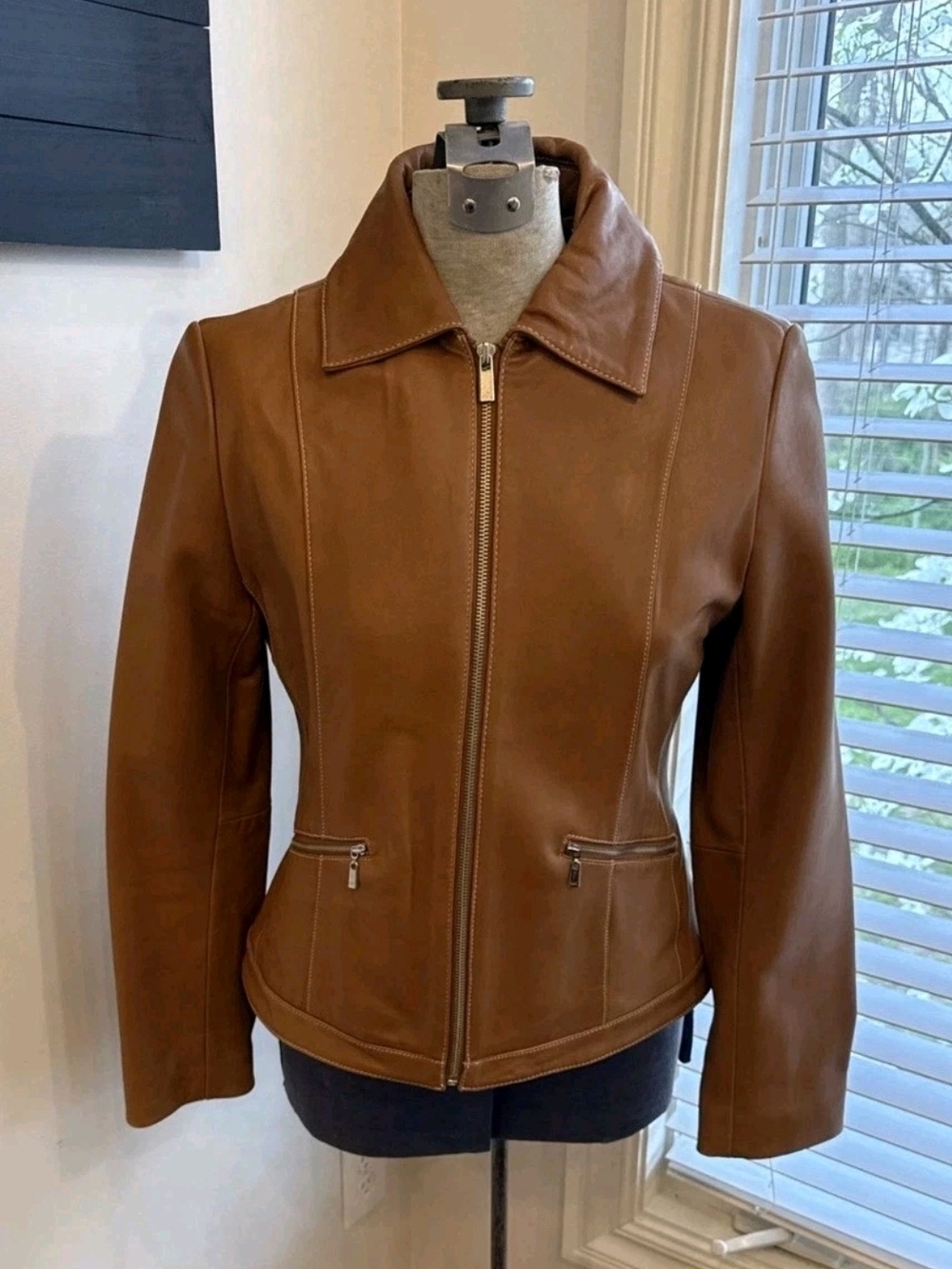 Michael Kors Leather Jacket- Camel Color- Size M